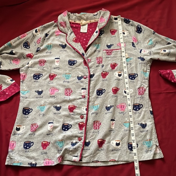Munki Sz L Coffee Latte Classic Flannel Pajama Top ONLY - Picture 13 of 14